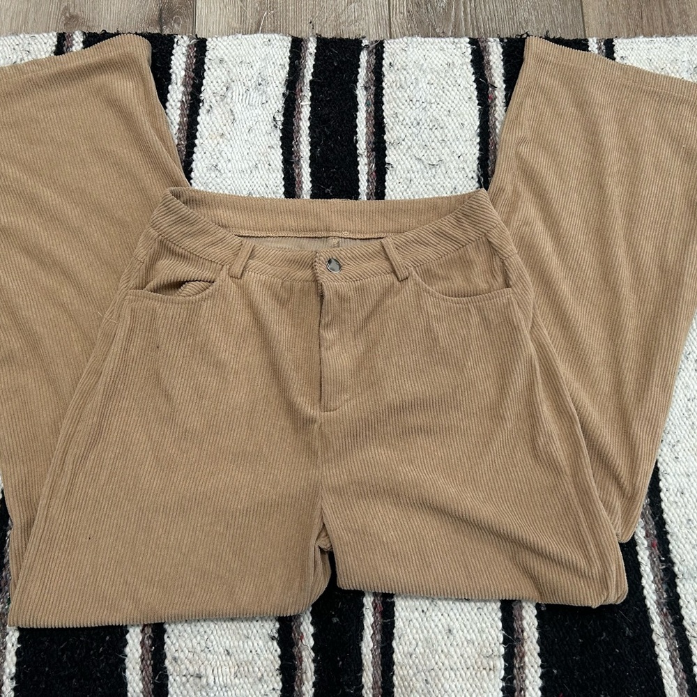 Tan wide leg pants